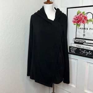 Helmut Lang Black Asymmetrical Hooded Jacket Size M